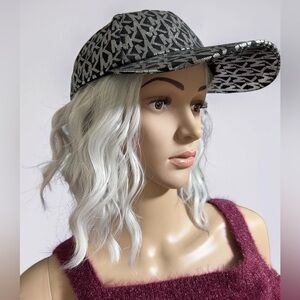 Michael Kors NWT Silver & Black MK Monogram Baseball Cap